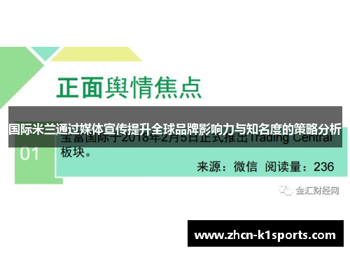 国际米兰通过媒体宣传提升全球品牌影响力与知名度的策略分析